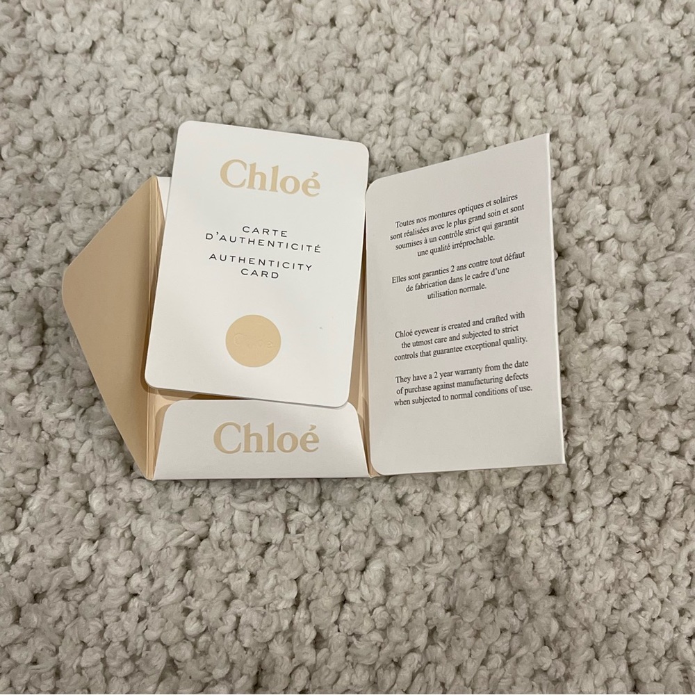 Authentic Chloe Sunglasses Case, Box, Wipe & Card - image 3